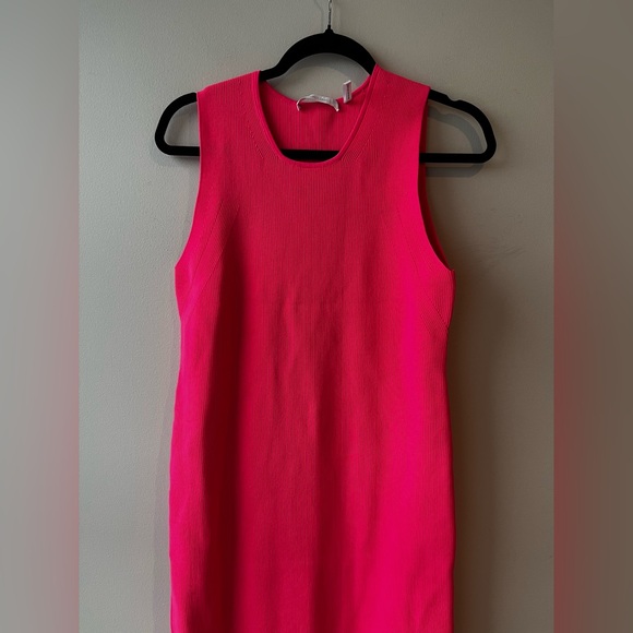 Helmut Lang Neon Pink Tank Maxi Dress with Slit - Picture 5 of 6